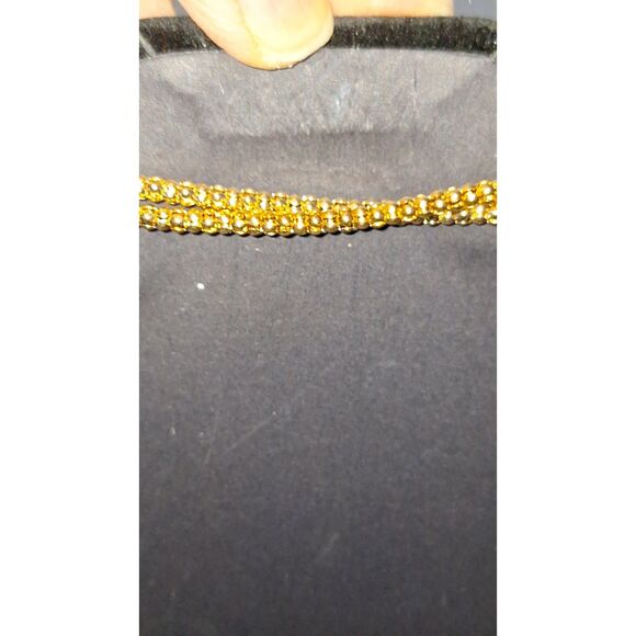 Gold Tone Rope Chain Lariat Necklace Extra Long Elegant Knotted Eveningwear - Picture 7 of 11